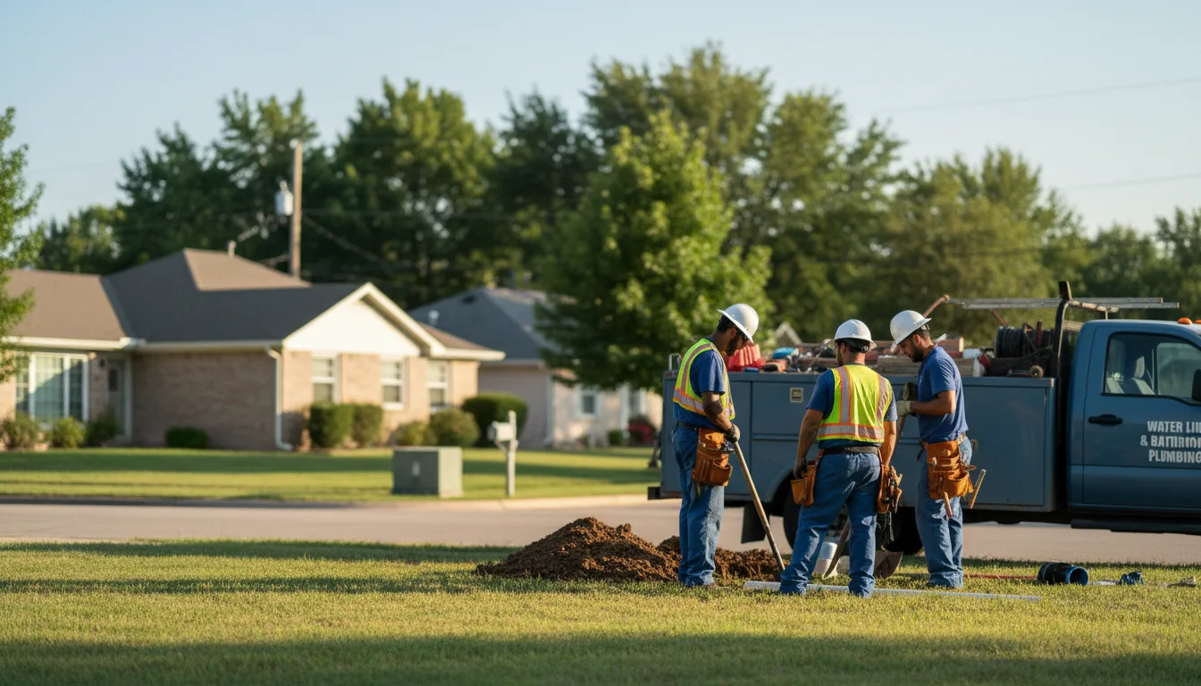 Residential water line and bathroom plumbing service in Elmo, UT